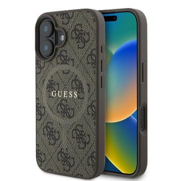 Guess Ovitek za iPhone 16 Plus Guess Hardcase MagSafe rjav