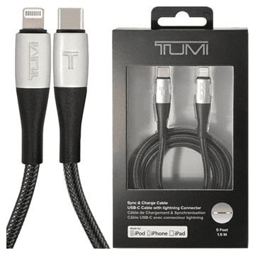 Tumi TUMI TUCCSMFI USB-C - Lightning 1,5 m kabel za hitro polnjenje črno/črno