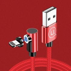 USAMS USAMS Lightning kabel 1 m kotni magnetni rdeč/rdeč SJ444USB02 (US-SJ444)