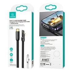 USAMS USAMS kotni kabel za hitro polnjenje USB-C na LightningPD 20W, serija Iceflake, 1,2 m, črna/črna SJ583USB01 (US-SJ583)
