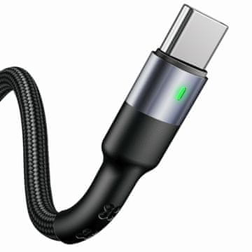 USAMS USAMS pleteni kabel U26 USB-C 1m 1 kos za komplet 3A hitro polnjenje črno/črno SJ313TC01 (US-SJ313) SJ313USB01