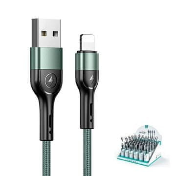 USAMS pleteni kabel U55 2A Lightning 1 kos za komplet U55 zelen/zelen 1 m SJ448USBSG02 (US-SJ448)