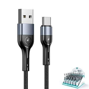 USAMS USAMS pleteni kabel U55 2A USB-C 1 kos za komplet U55 črn/črn 1 m SJ449ZJ01 (US-SJ449)