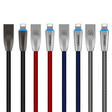 USAMS U-Light Lightning pleten kabel modro/modro 1,2 m IPZSUSB03 (US-SJ182)