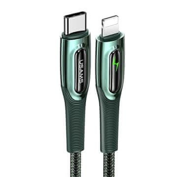 USAMS pleteni kabel USB-C na LightningSmart Power-off 20W PD kabel 1,2 m temno zelen/temno zelen SJ518USB02 (US-SJ518)
