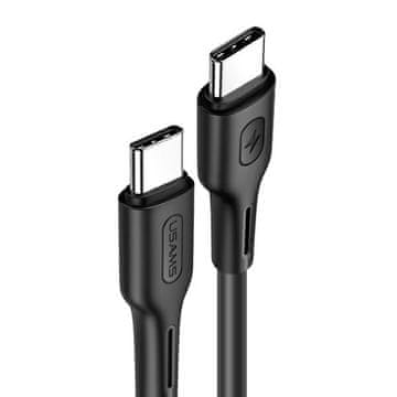 USAMS kabel U43 USB-C na USB-C 100W PDFast Charge 5A 1,2 m črn/črn SJ459USB01 (US-SJ459)