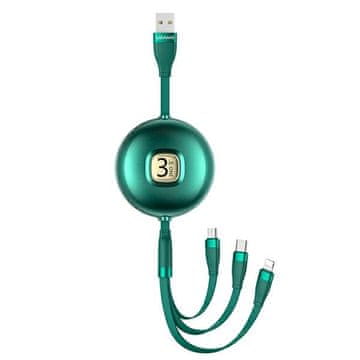 USAMS kabel U69 3v1 1m zelen/zelen (lightning/microUSB/USB-C) SJ508USB03 (US-SJ508)