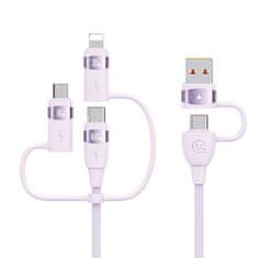 USAMS USAMS kabel U85 2xUSB-C/USB/Micro-USB/Lightning 6v1 2m 100W PD hitro polnjenje vijolično/vijolično SJ646USB02 (US-SJ646)