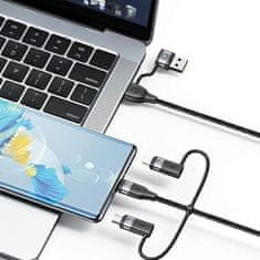 USAMS USAMS kabel U85 2xUSB-C/USB/Micro-USB/Lightning 6v1 2m 100W PD hitro polnjenje vijolično/vijolično SJ646USB02 (US-SJ646)