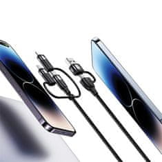 USAMS Usams kabel U85 2xUSB-C/USB/Micro-USB/Lightning 6v1 1,2 m 100 W PD hitro polnjenje vijolično/vijolično SJ645USB02 (US-SJ645)