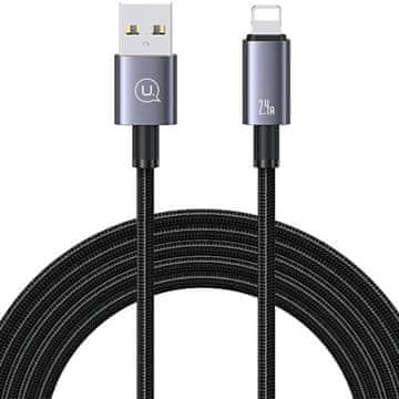 USAMS USB-kabel Lightning 2,4 A 1,2 m za hitro polnjenje, jeklen/porjavel SJ667USB01 (US-SJ667)