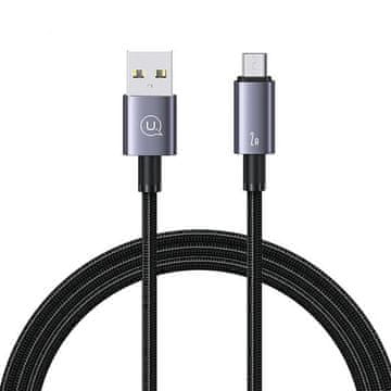 USAMS USB na Micro-USB kabel 2A 1,2 m za hitro polnjenje, jeklo/temno siv SJ668USB01 (US-SJ668)