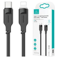 USAMS USAMS kabel USB-C na Lightning 20W 1.2mPD hitro polnjenje Lithe Series črno/črno SJ566USB01 (US-SJ566)