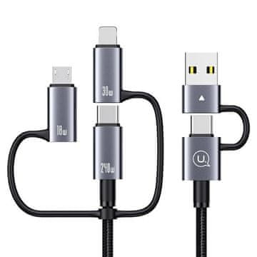 shumee USAMS 6-v-1 USB kabel 240 W 2 m hitro polnjenje aluminijasto siv