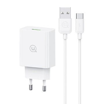 shumee 18W USB-C USAMS stenski polnilnik bele barve