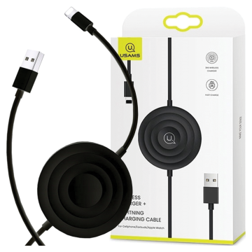 USAMS USAMS ŁAD. INDUKCYJNA US-CC096 10WZ KABLEM LIGHTNING CZARNY/BLACK CC96WH01