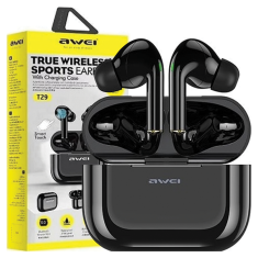 Awei SLUŠALKE AWEI BLUETOOTH 5.0 T29 TWS + PRIKLOPNA POSTAJA ČRNE/ČRNE