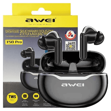 Awei AWEI T50 TWS BLUETOOTH 5.3 SLUŠALKE ZA APPLE IPHONE Z ENC DOCKING STATION