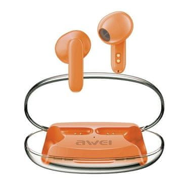 shumee Bluetooth 5.3 AWEI T85 ENC TWS oranžne slušalke s priklopno postajo