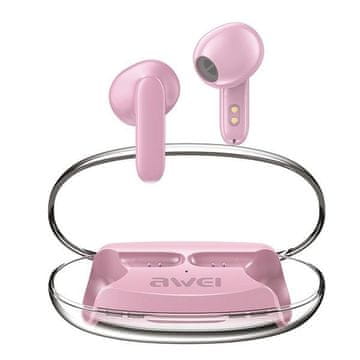 Awei AWEI T85 ENC TWS Bluetooth slušalke s priklopno postajo roza
