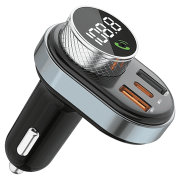 Awei AWEI C-843 komplet za prostoročno telefoniranje z FM oddajnikom, Bluetooth 5.0, MP3, 1x USB + 1x USB-C črne/črne barve