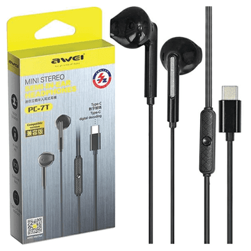 Awei Stereo slušalke AWEI PC-7T USB-C 1,2 m, črne