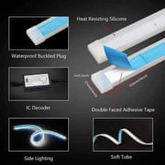 Netscroll Samolepilni LED trak za avto 60 cm, ambientalna osvetlitev za avto, dvojna svetloba za dnevno vožnjo in smerokaz, vodoodporen in prilagodljiv, AngelLux