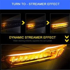 Netscroll Samolepilni LED trak za avto 60 cm, ambientalna osvetlitev za avto, dvojna svetloba za dnevno vožnjo in smerokaz, vodoodporen in prilagodljiv, AngelLux