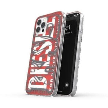 Diesel Ovitek za iPhone 12 Pro Max Diesel Snap, prozoren, rdeč