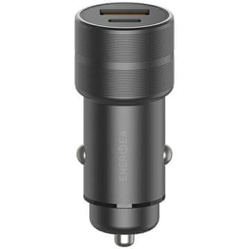 shumee 38W ENERGEA polnilnik za avto s hitrim polnjenjem, USB/USB-C, siv