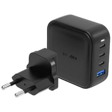 shumee 100W Energea GaN PD-PPS-QC 3xUSB-C/USB črni stenski polnilnik