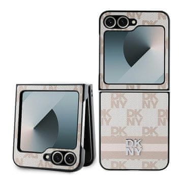 1 to 3 ETUI DKNY ZA SAMSUNG Z FLIP 6 F741 ČRTASTI Z ROZA VZORCEM