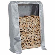shumee vidaXL Stojalo za drva z dežnim pokrovom 100x25x150 cm Pocinkano jeklo
