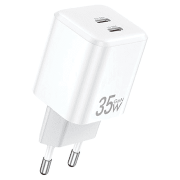 Awei AWEI PD65-EU 35W 2x USB-C bel GaN polnilnik