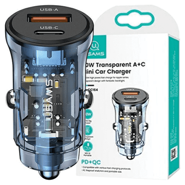 USAMS USAMS Lad. alone. 1xUSB+1xUSB-C C32 30WFast Charge modro/modro CC164CC02 (US-CC164)