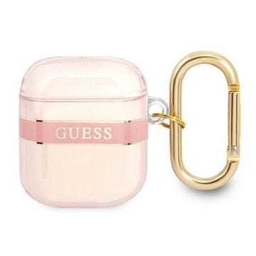 Guess Ovitek za slušalke Guess Strap Collection za AirPods, roza