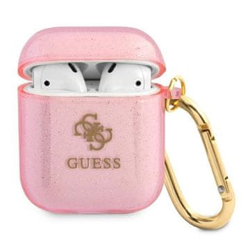 Guess Ovitek za AirPods 1 Guess Glitter Collection Pink