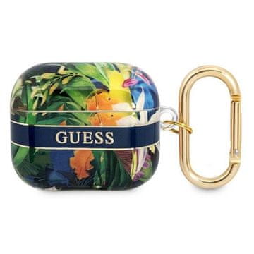 shumee Ovitek za AirPods 3 z zapestnico Guess Flower Strap Collection, moder