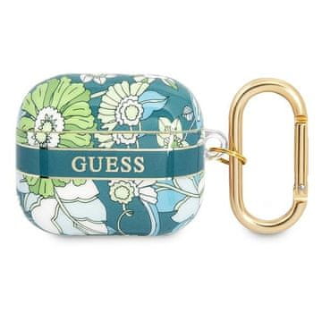 shumee Ovitek za AirPods 3 z zadrgo Guess Flower Strap Collection, zelen