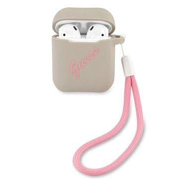Guess Silikonski ovitek za AirPods 1 Guess siv vintage