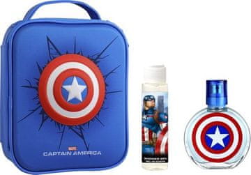 EP LINE Captain America - EDT 100 ml + gel za prhanje 100 ml + nahrbtnik