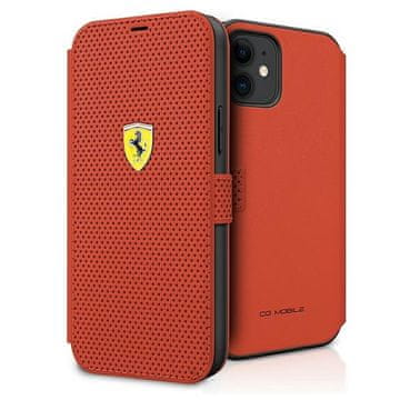 Ferrari Ferrari FESPEFLBKP12SRE iPhone 12 mini 5.4 rdeč/rdeča knjiga On Track perforirana