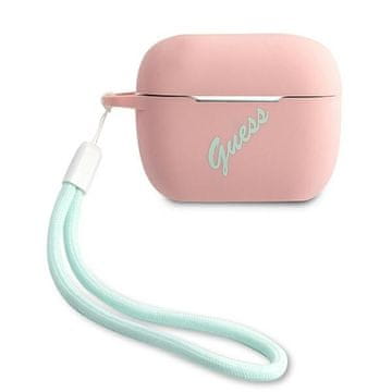 Guess Silikonski ovitek Guess za AirPods Pro, vintage, roza, zelen