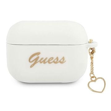 Guess Guess GUAPLSCHSH ovitek za AirPods Pro bel/bel silikonski obesek s srcem kolekcija
