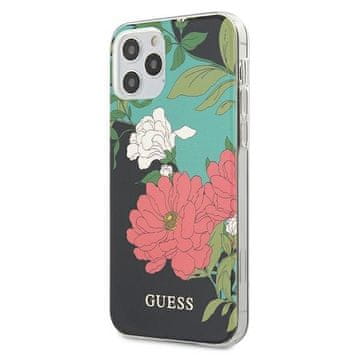 Guess Ovitek za iPhone 12 Pro Max Guess Flower Collection črne barve