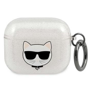 Karl Lagerfeld KLA3UCHGS ovitek za AirPods 3 srebrn/srebrn bleščeč Choupette