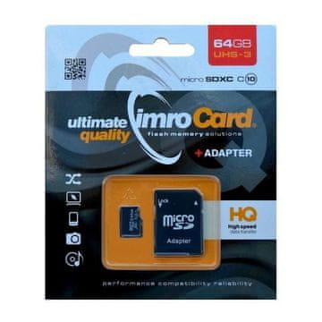shumee 64 GB pomnilniška kartica Imro+ UHS-3 microSDXC