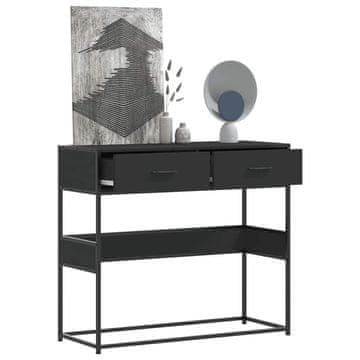 Vidaxl vidaXL Konzolna mizica, črna, 90x35x80 cm, material na osnovi lesa