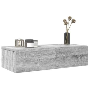 Vidaxl vidaXL Stenska polica s predali siva sonoma hrastova barva 60x26,5x15 cm