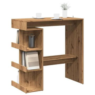 Vidaxl vidaXL Barska miza s policami, umetniški hrast, 100x48x101,5 cm